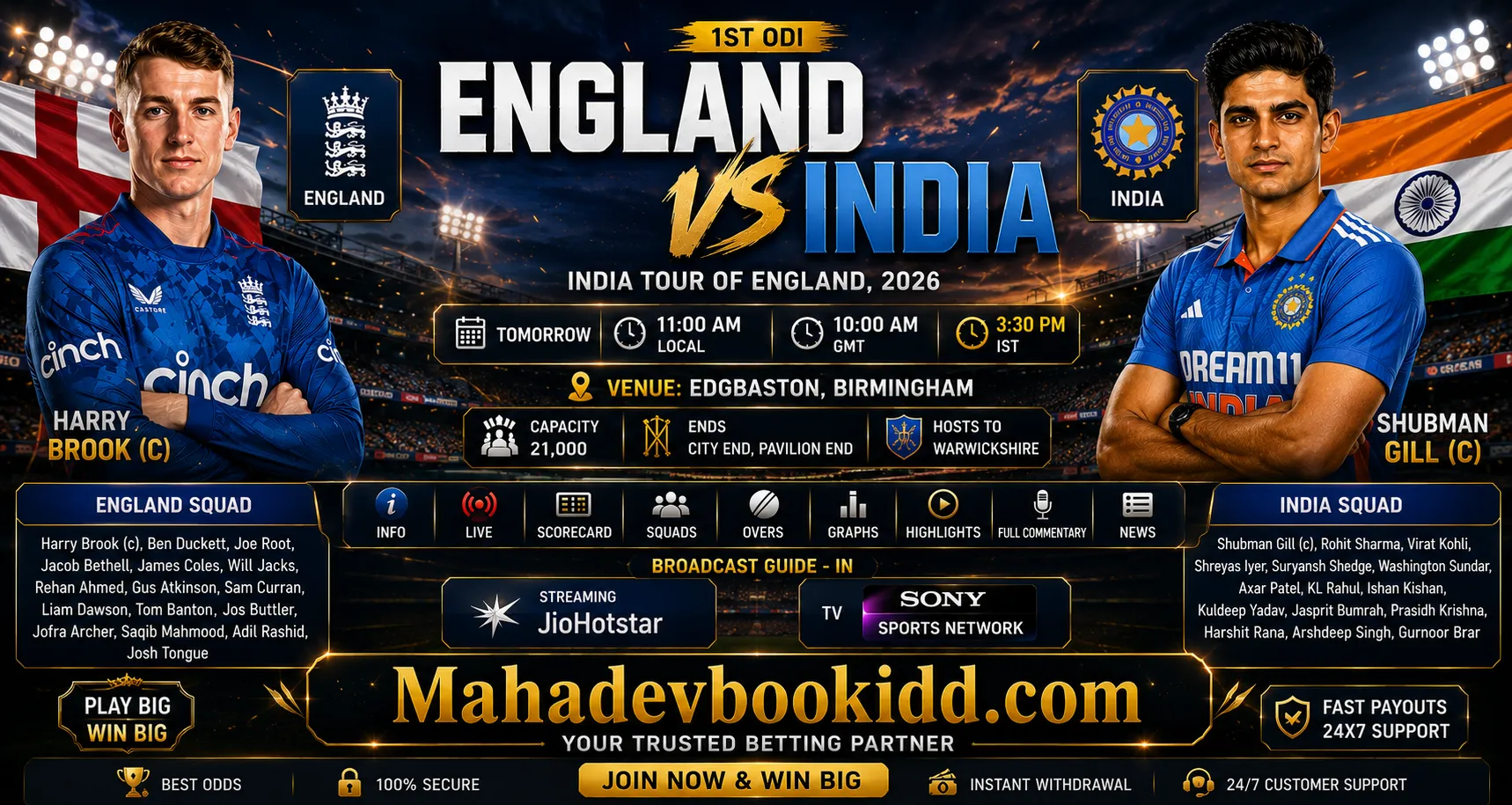 England vs India 1st ODI 2026 – Complete Match Guide