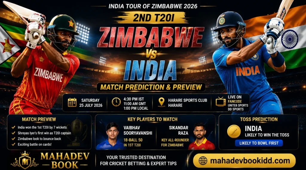 ZIM vs IND 2nd T20I 2026
