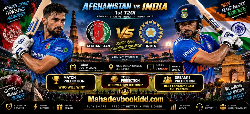 Afghanistan vs India 1st T20I match prediction